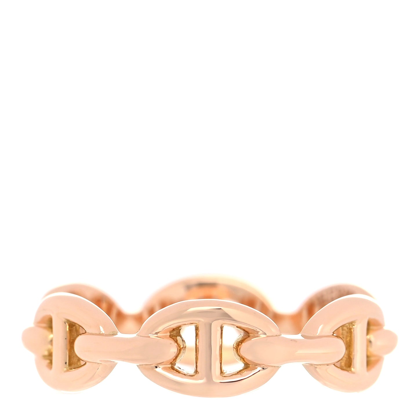 18K Rose Gold PM Chaine D'Ancre Enchainee Ring 55 7.25