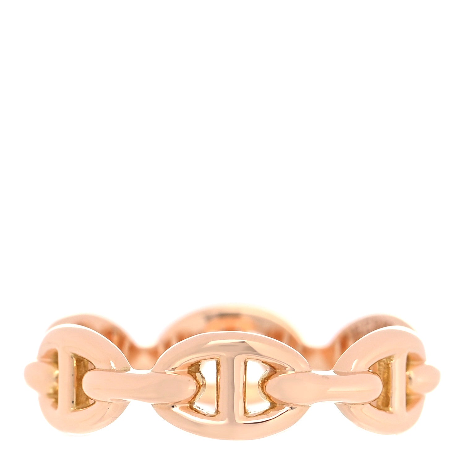 Hermes 18K Rose Gold PM Chaine D'Ancre Enchainee Ring 55 7.25 3 of 6