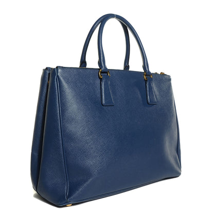 Prada Saffiano Lux Medium Double Zip Tote Bluette 3 of 11