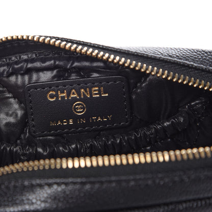 Chanel Caviar Quilted Small Curvy Pouch Cosmetic Case Black 6 of 8