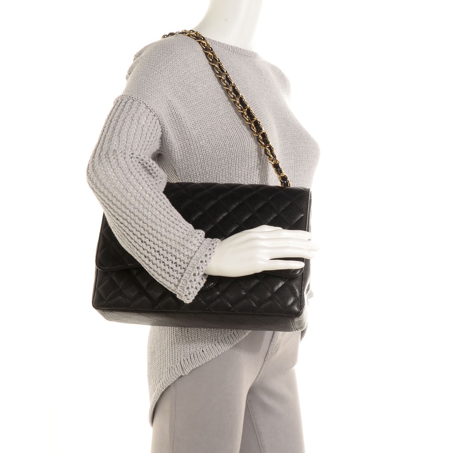 Chanel Caviar Maxi Single Flap Black 2 of 9