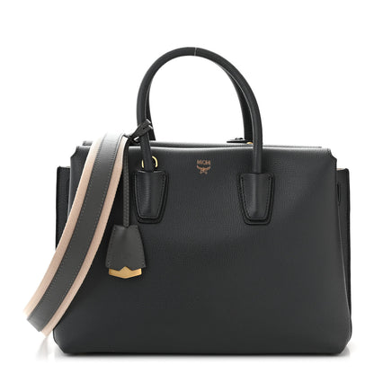 MCM Grained Calfskin Medium Milla Tote Phantom Grey 1 of 13