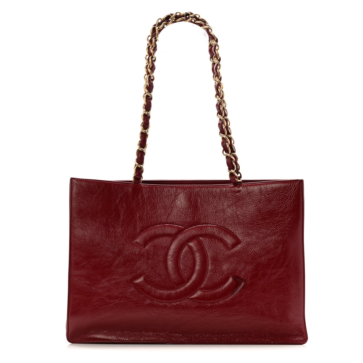 Chanel Shiny Aged Calfskin Shopping Bag Red 1 of 15