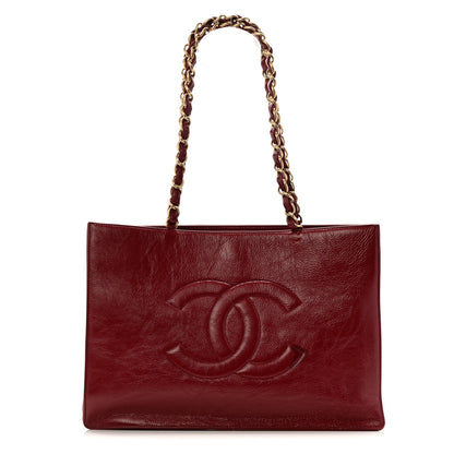 Chanel Shiny Aged Calfskin Shopping Bag Red 1 of 15