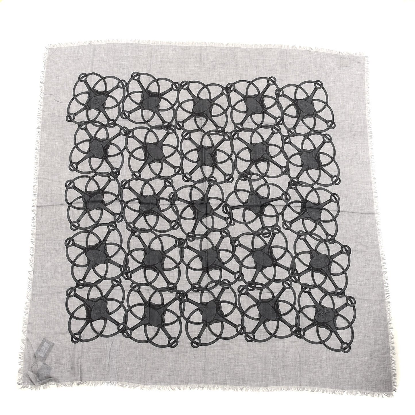 Modal Wool Hildash Square Shawl Zinc Medium Grey