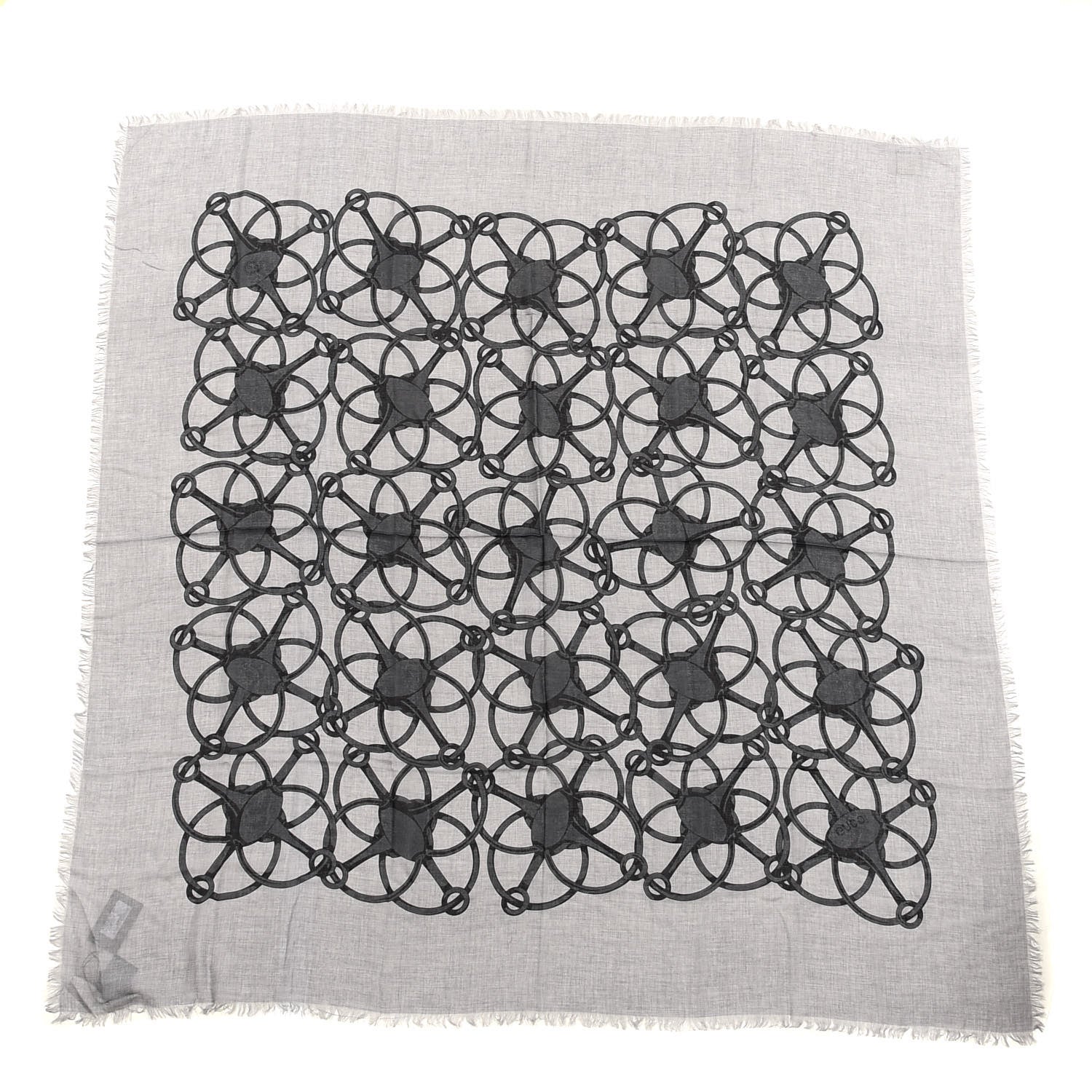 Gucci Modal Wool Hildash Square Shawl Zinc Medium Grey 1 of 3