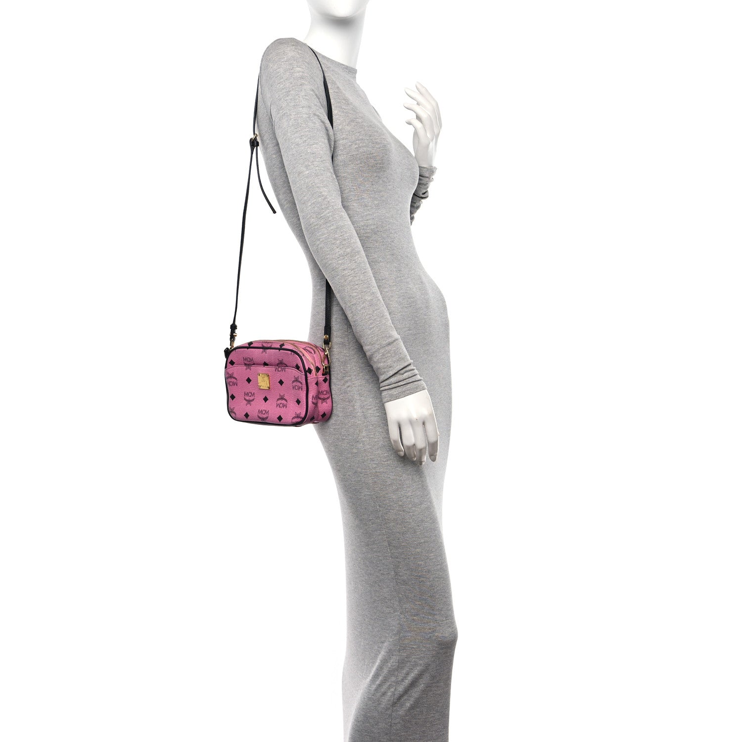 MCM Visetos Mini Camera Crossbody Bag Pink 3 of 13