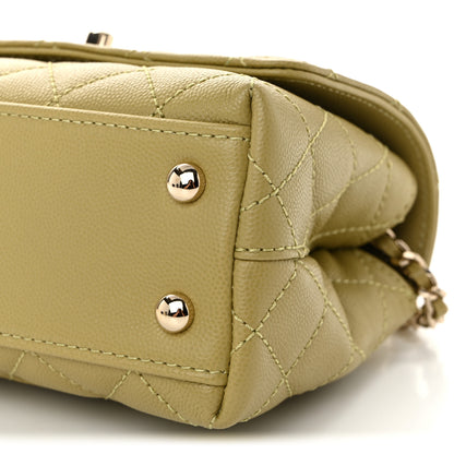 Chanel Caviar Quilted Extra Mini Coco Handle Flap Light Green 10 of 11