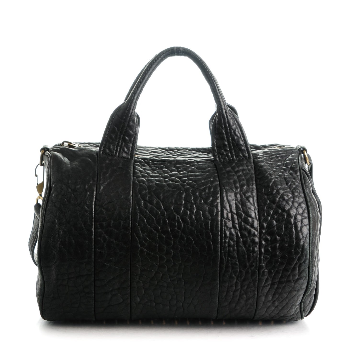 Pebbled Lambskin Rocco Black Antique Brass Hardware