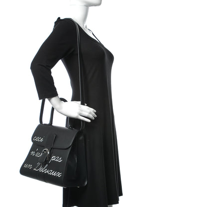 Delvaux Calfskin MM L'Humour Brillant Satchel Black 2 of 9