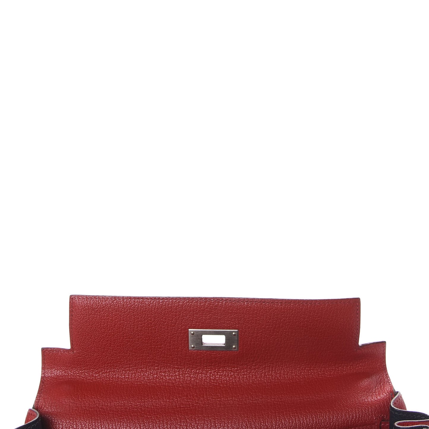 Chevre Mysore Horseshoe Kelly Retourne 28 Rouge Garance Bleu Obscur