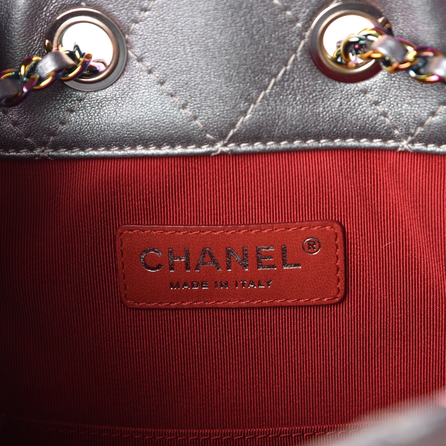 Chanel Iridescent Lambskin Calfskin Quilted Gabrielle Backpack Light Purple 8 of 10
