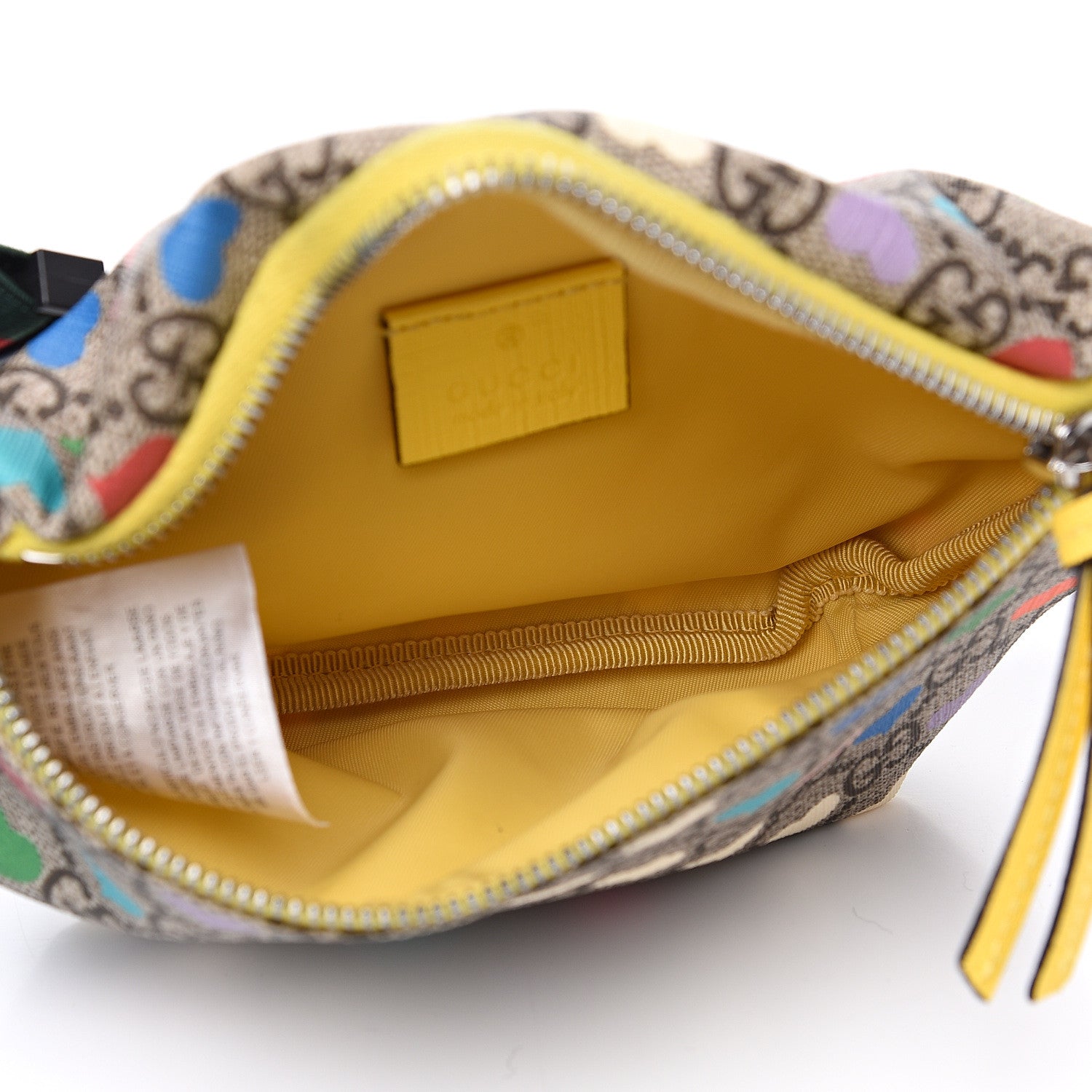 Gucci Soft GG Supreme Monogram Hearts Web Childrens Belt Bag Beige Ebony Multicolor Freesia 4 of 8