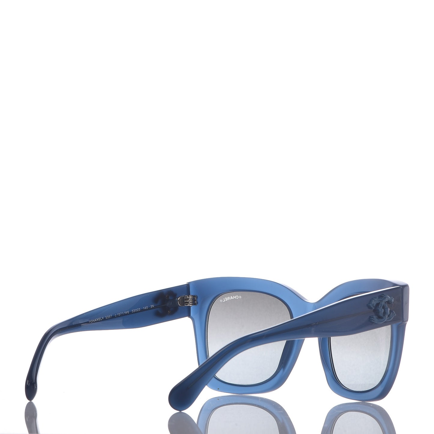 Acetate Mirror CC Square Sunglasses 5357 Blue