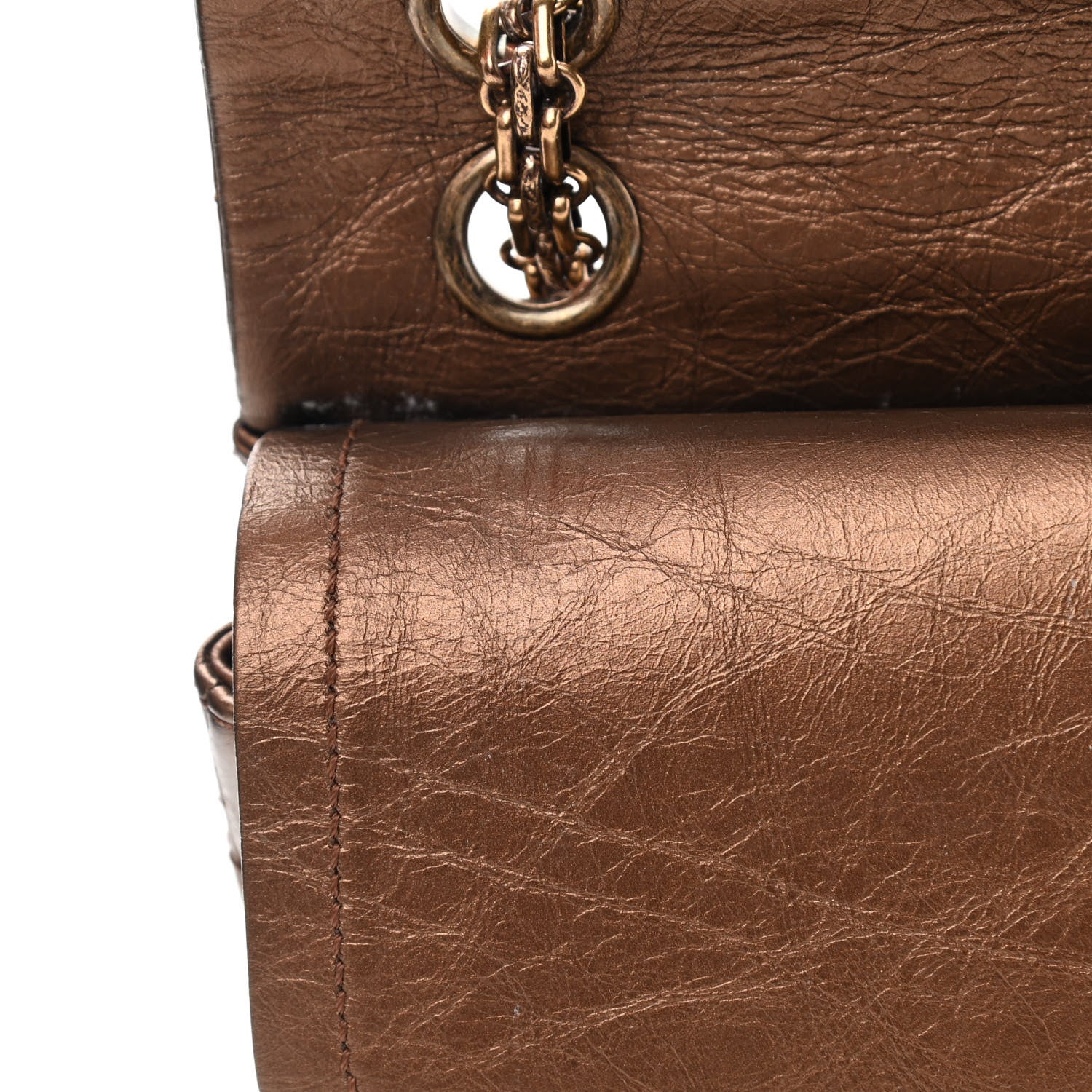 Chanel Metallic Aged Calfskin Quilted 2.55 Reissue 225 Flap Bronze 10 of 14