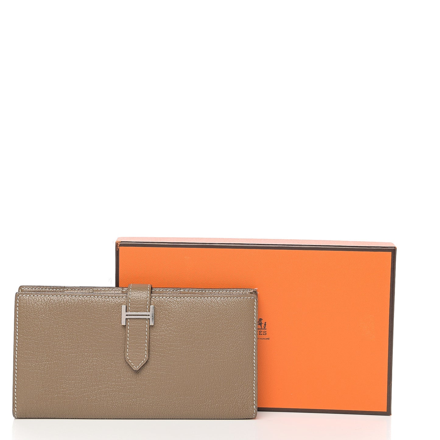 Chevre Mysore Bearn Gusset Wallet Etoupe
