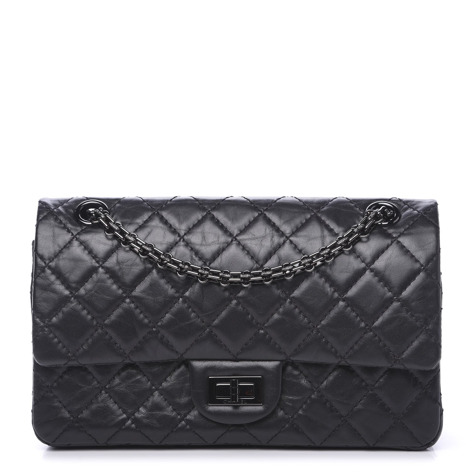 Chanel Aged Calfskin Quilted 2.55 Reissue 225 Flap So Black 1 of 10