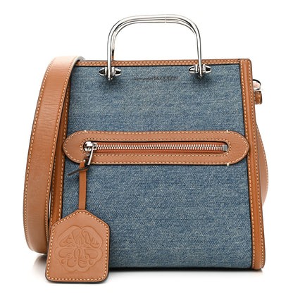 Alexander McQueen Denim The Short Story Crossbody Brown 1 of 9
