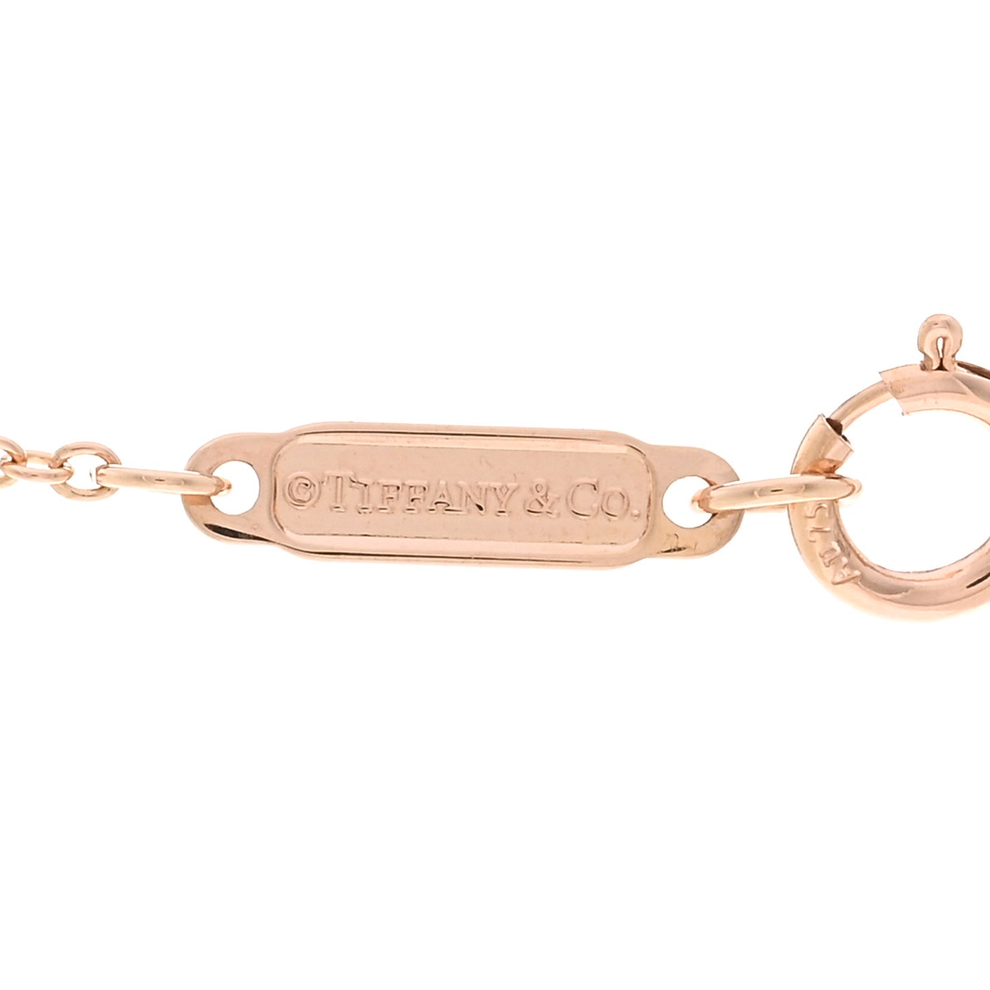 18K Rose Gold Diamond Small T Smile Pendant Necklace