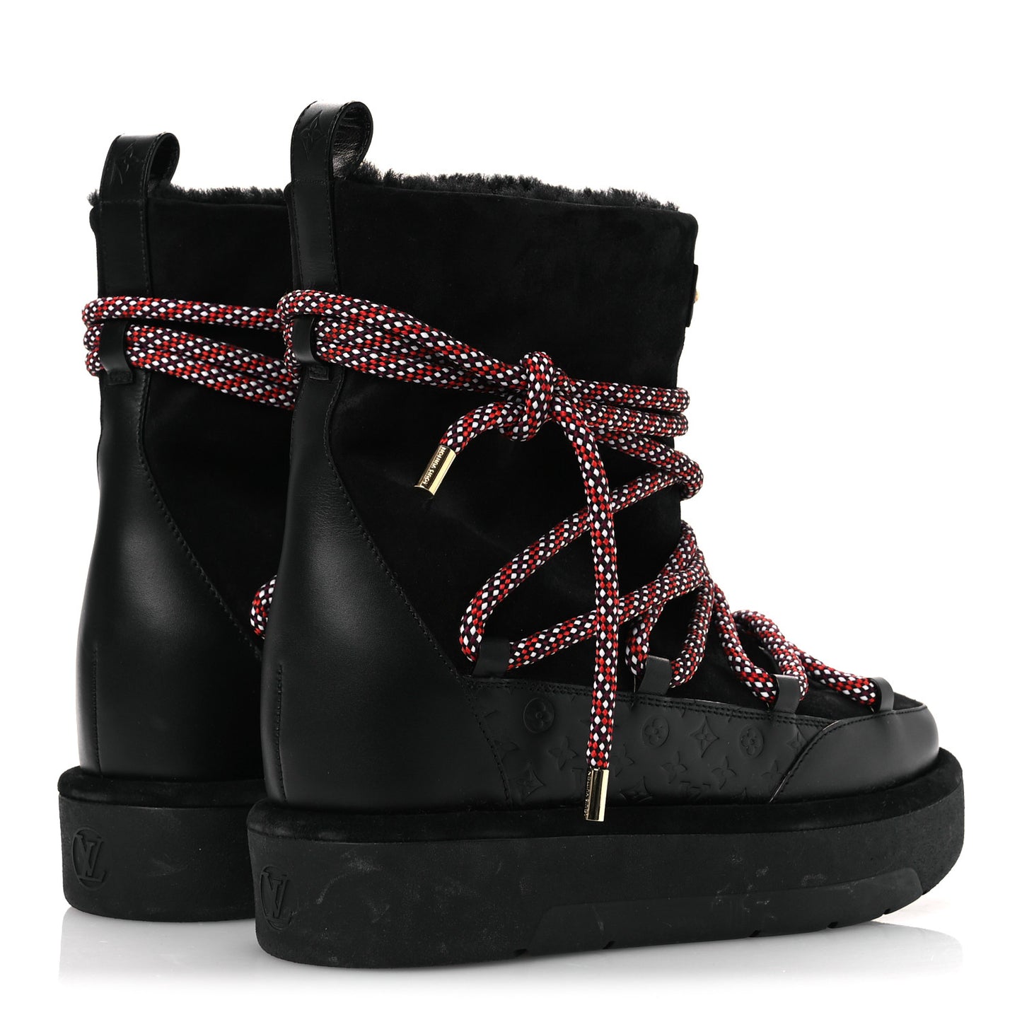 Suede Shearling Aspen Platform Ankle Boots 39.5 Black