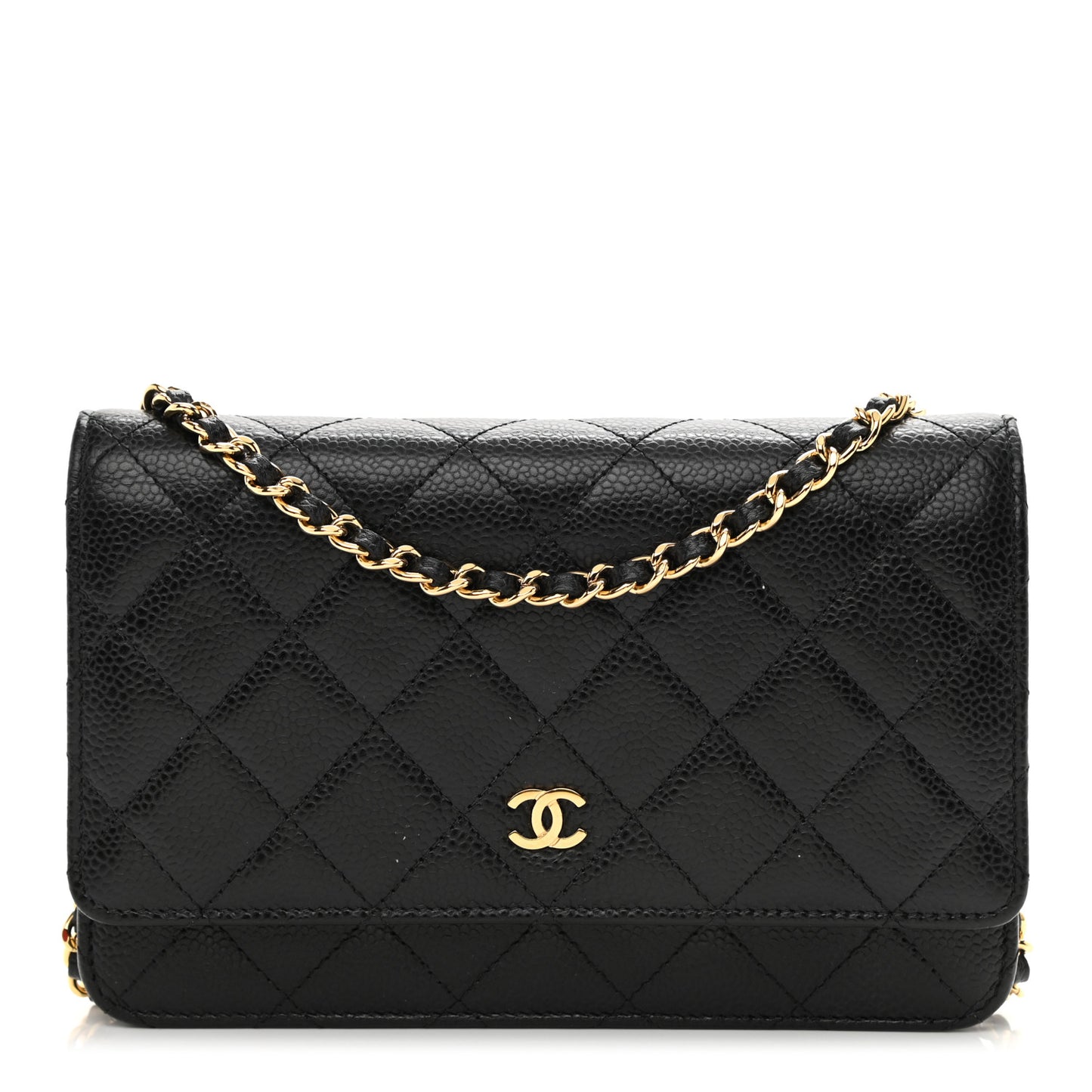 Caviar Quilted Wallet On Chain WOC Black