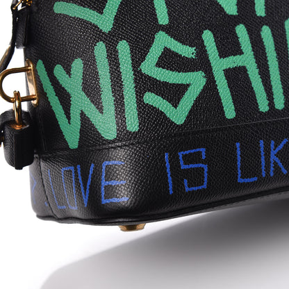 Balenciaga Signature Grained Calfskin Graffiti S Ville Top Handle Bag Black Multicolor 11 of 17