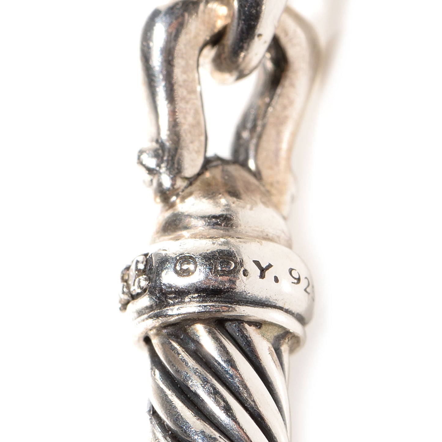 Sterling Silver Diamond 5mm Cable Buckle Bracelet