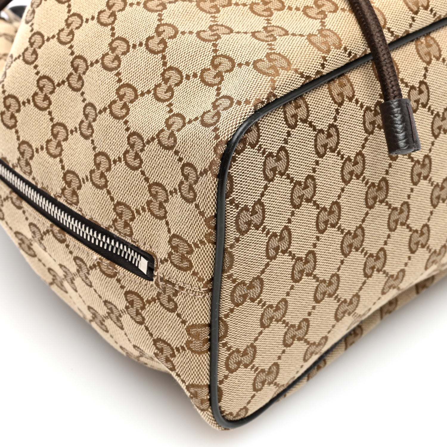 Gucci Monogram Dollar Calfskin O Drawstring Backpack Beige Ebony Testa di Moro Dark Chocolate 9 of 10