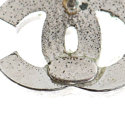Chanel Crystal Timeless CC Earrings Silver 4 of 6
