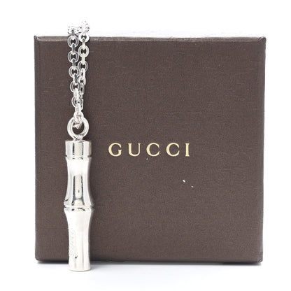 Gucci Sterling Silver Bamboo Pendant Necklace 5 of 5