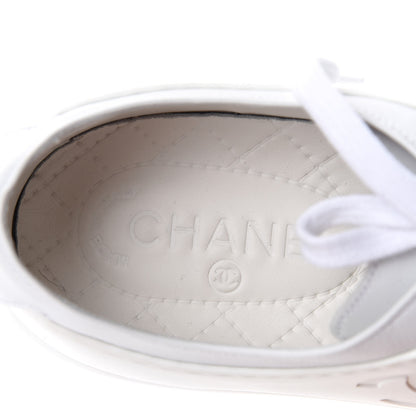 Chanel Calfskin Gum Womens CC Sneakers 40 White 8 of 11