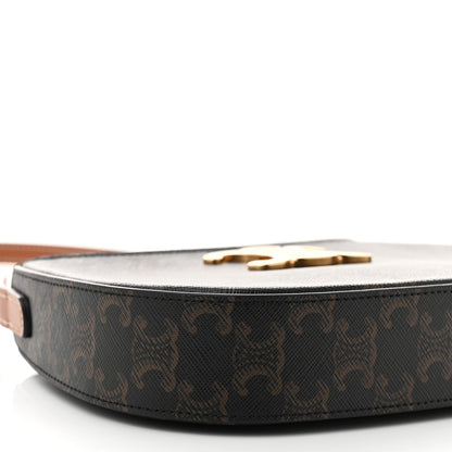 Celine Triomphe Canvas Calfskin Medium Tilly Triomphe Shoulder Bag Tan 8 of 9