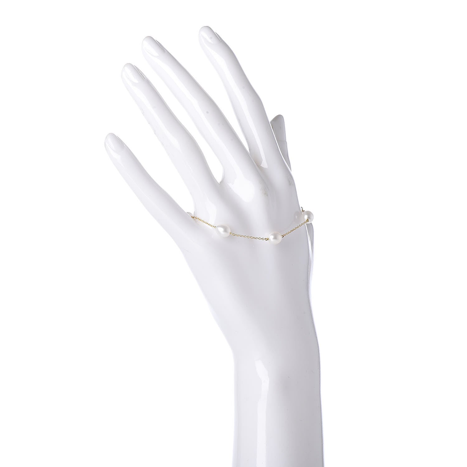 Tiffany 18K Yellow Gold Pearl 6-6.5mm Elsa Peretti Pearls By The Yard Bracelet 2 of 7