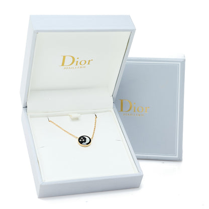Christian Dior 18K Yellow Gold Platinum Diamond Black Onyx Mother of Pearl Rose Celeste Pendant Necklace 8 of 8