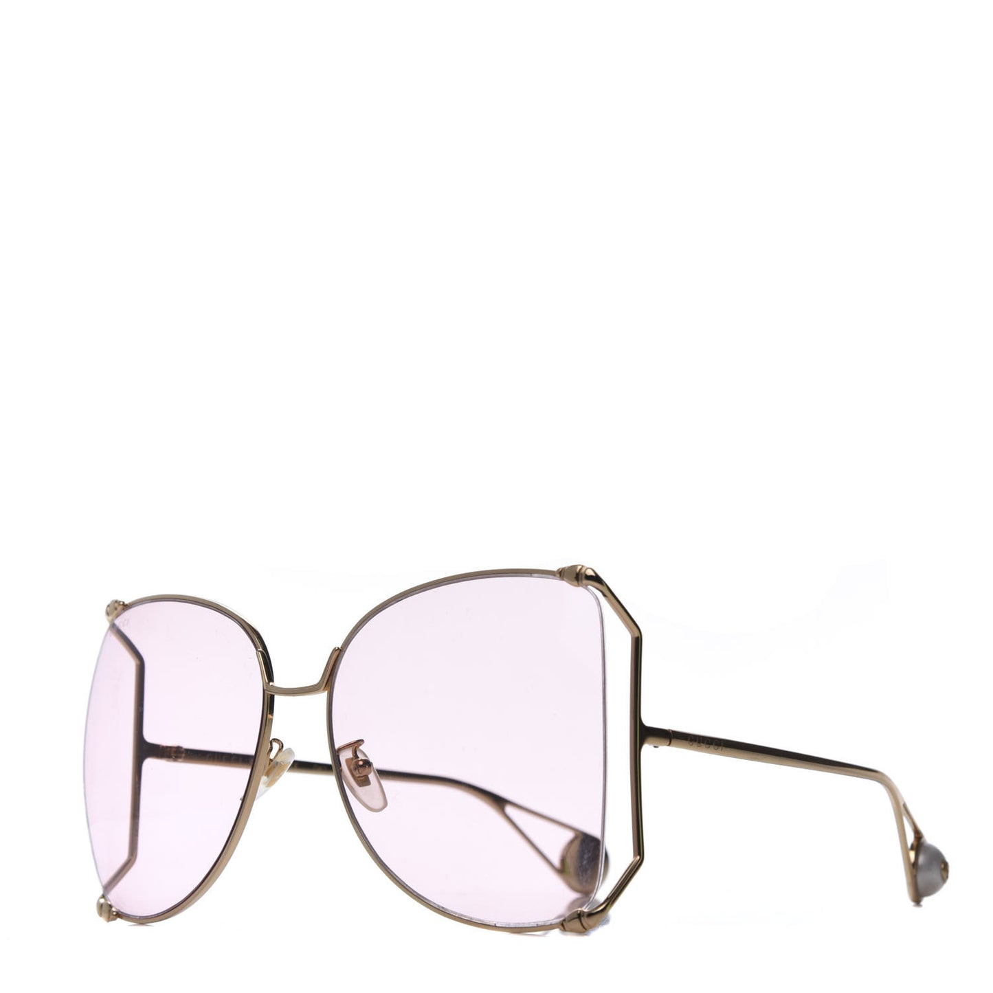 Metal Oversized Round Sunglasses GG0252S Gold Pink