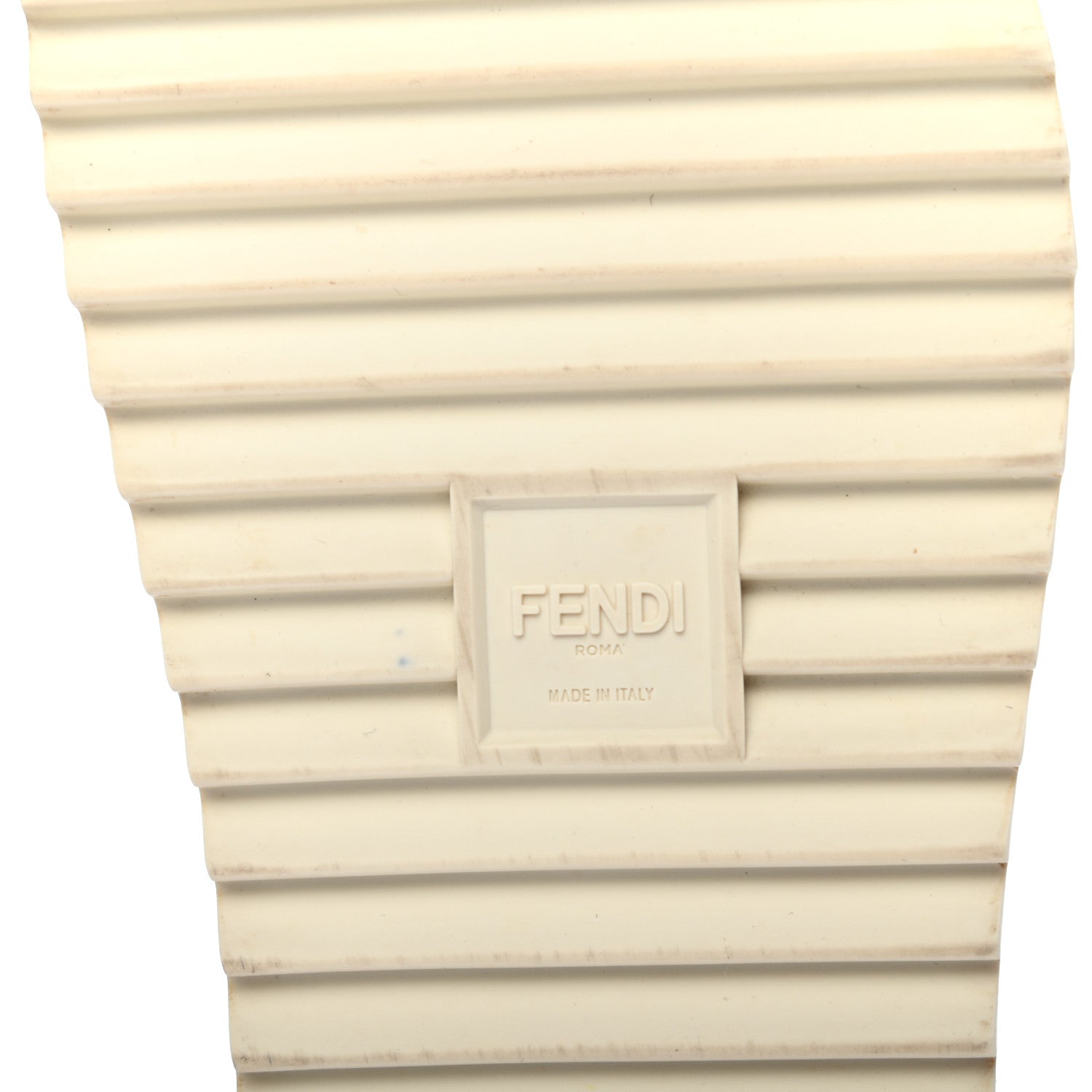 Fendi Rubber Raised Logo Slide Sandals 8 Panna 6 of 10