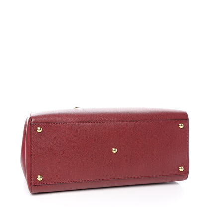 Fendi Vitello Elite Regular 2Jours Tote Rosso Scuro Ciliegia 4 of 9