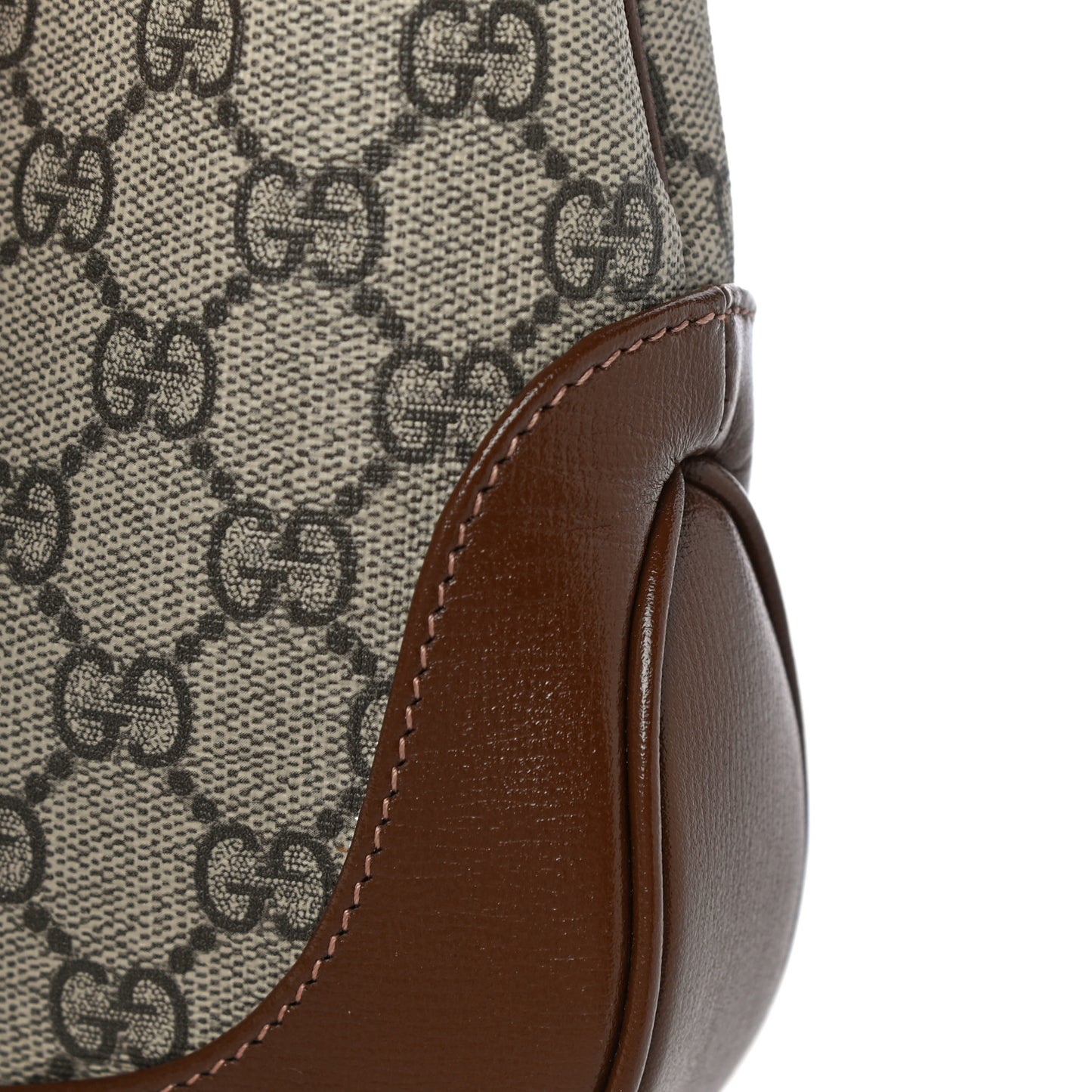 GG Supreme Monogram Azalea Calfskin Web Small Jackie 1961 Hobo Beige Ebony Brown Sugar
