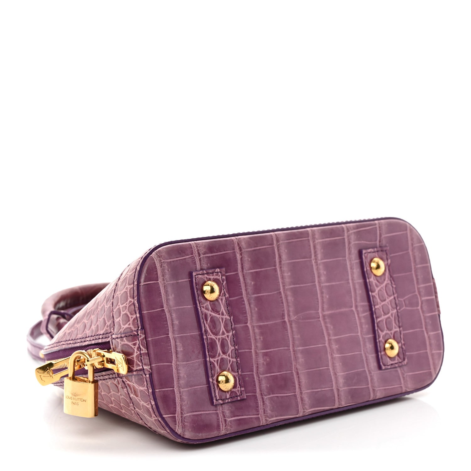 Louis Vuitton Shiny Crocodile Alma BB Purple 4 of 9