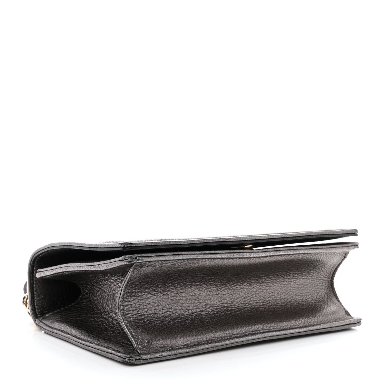 Christian Dior Metallic Grained Calfskin Small Diorama Flap Bag Gunmetal Grey 4 of 12