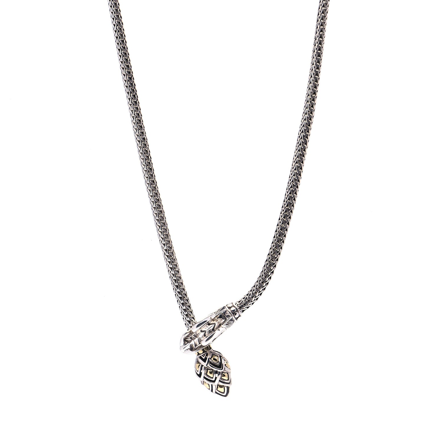 Sterling Silver 18K Yellow Gold Legends Naga Dragon Lariat Necklace