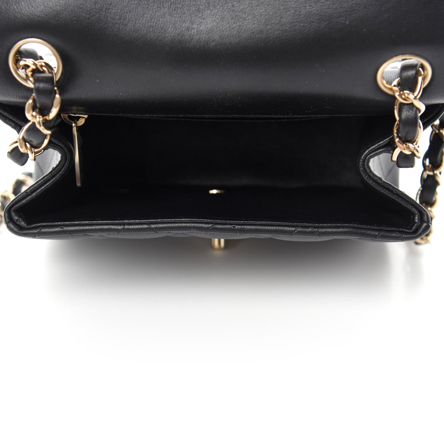 Lambskin Quilted Mini Square Flap Black