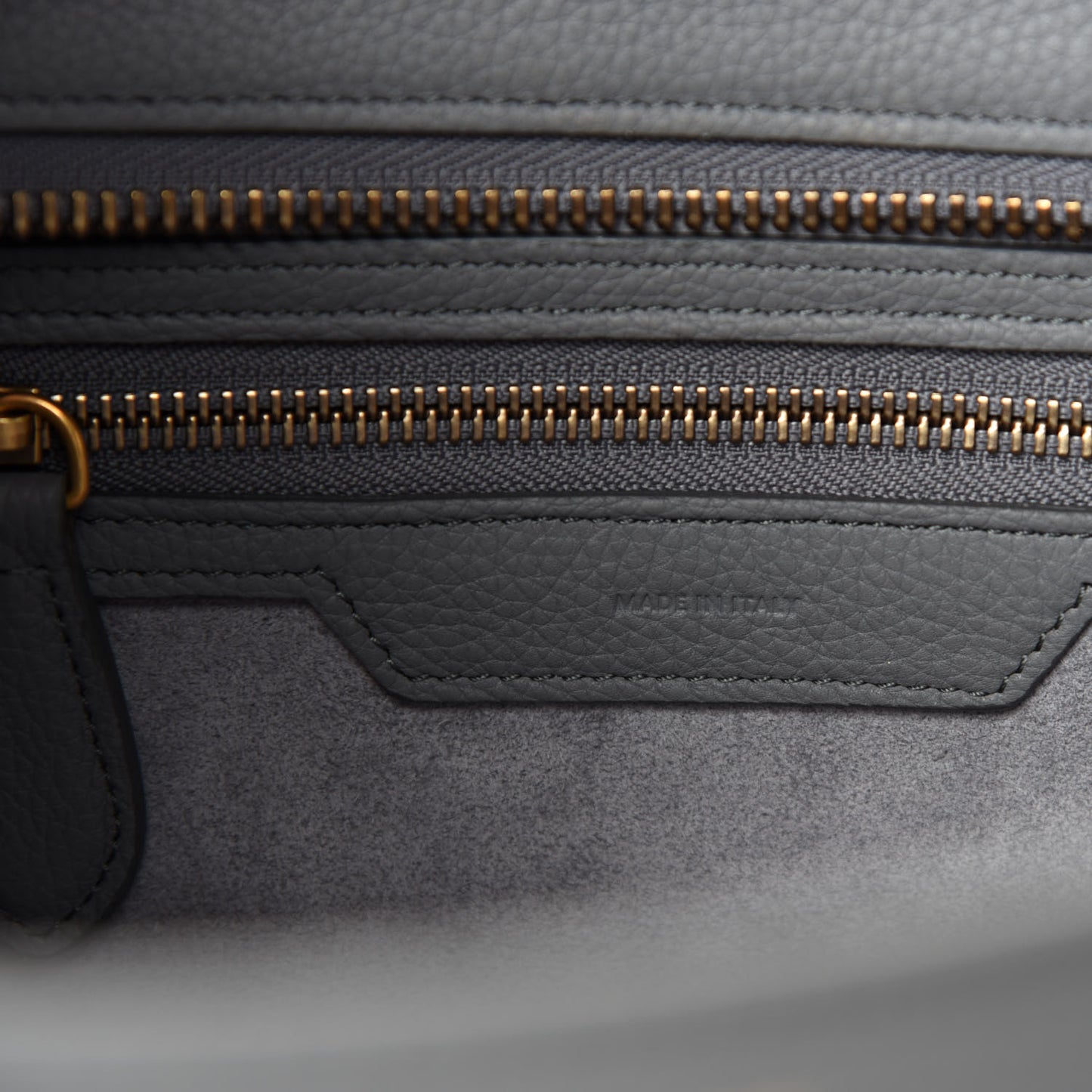 Baby Drummed Calfskin Micro Luggage Kohl