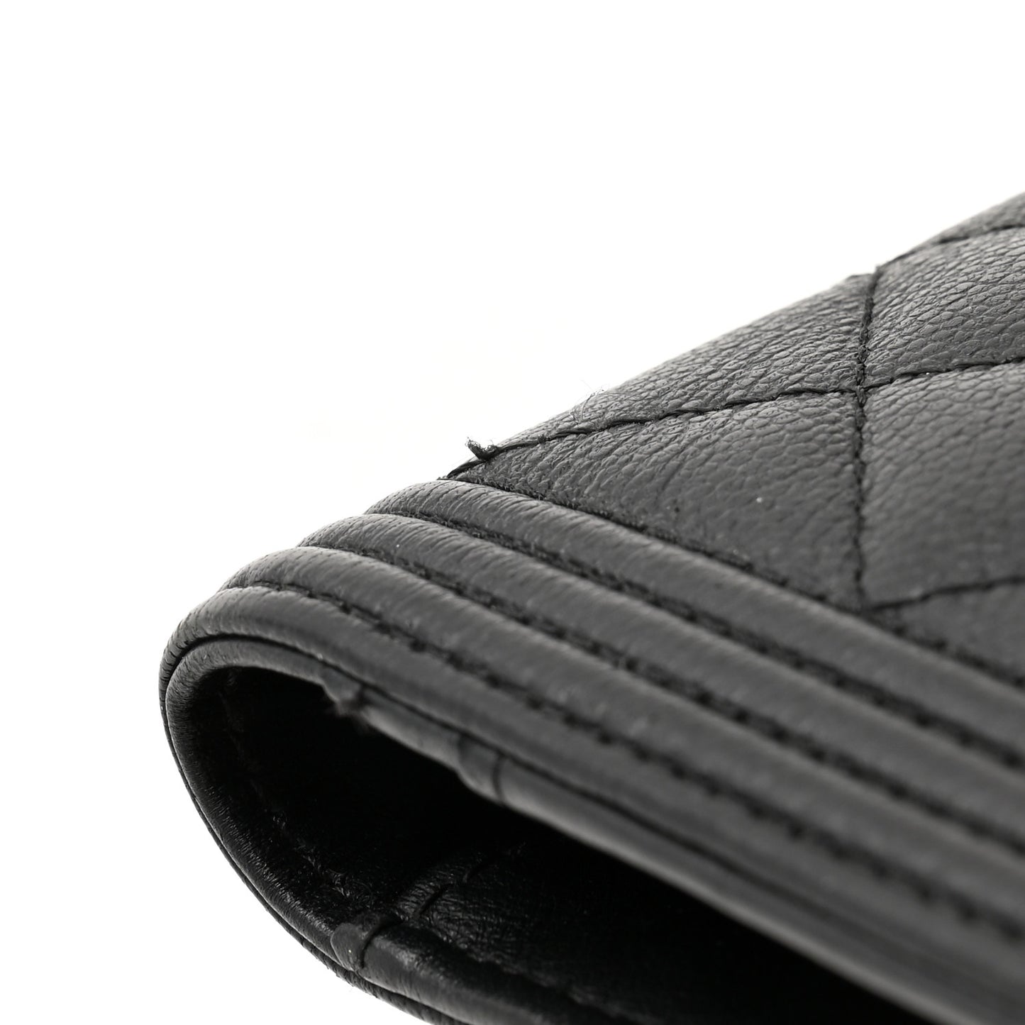 Caviar Quilted Boy Yen Wallet Black