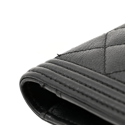 Chanel Caviar Quilted Boy Yen Wallet Black 9 of 12