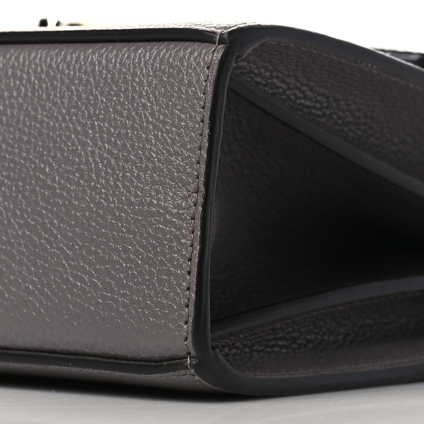 Grainy Calfskin Small Zumi Shoulder Bag Dusty Grey