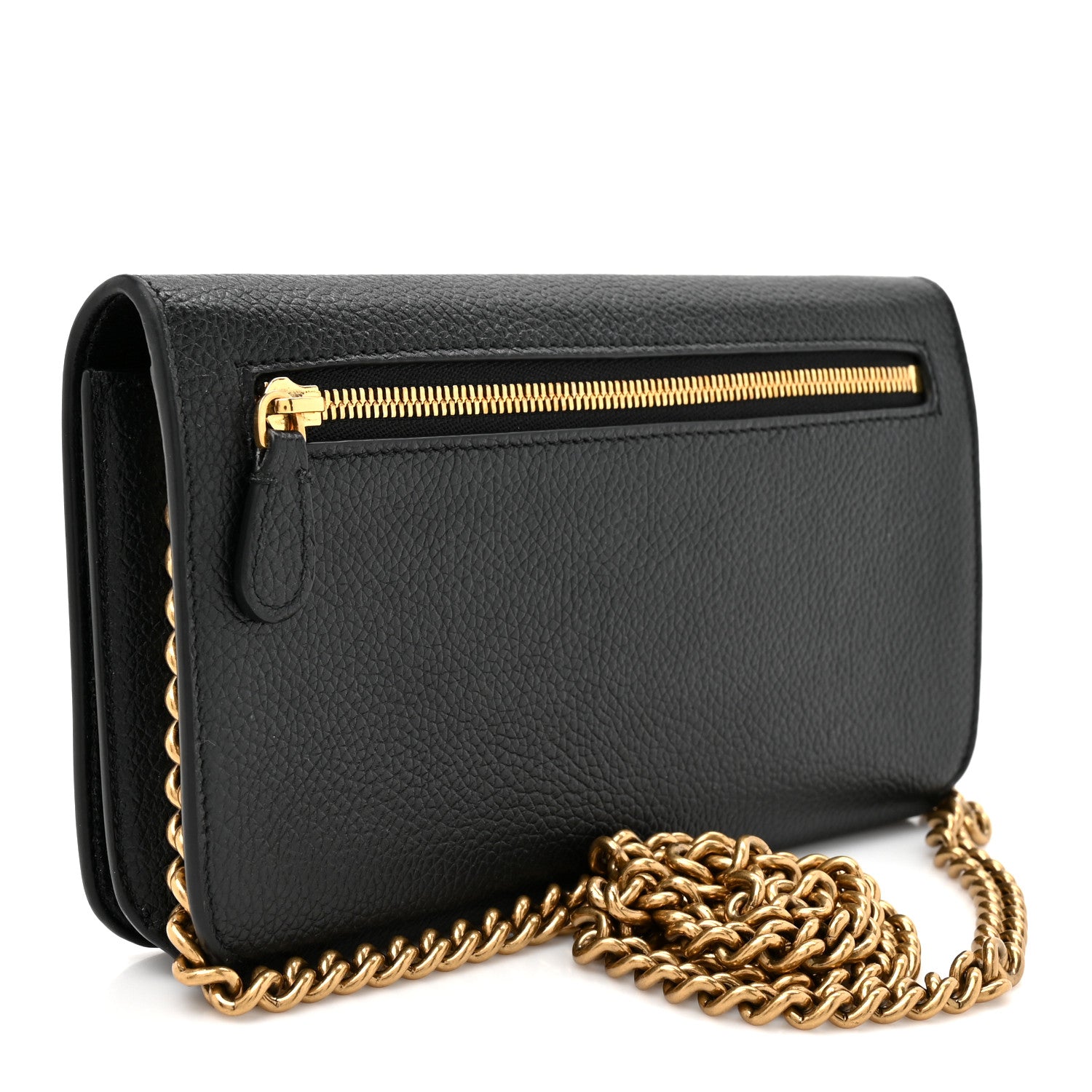 Balenciaga Grained Calfskin Logo Cash Phone Holder Wallet On Chain Black White 4 of 12