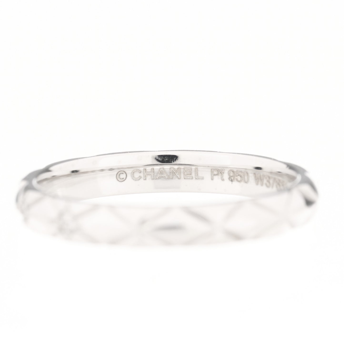 Platinum Diamond Small Matelasse Ring 48 4.5