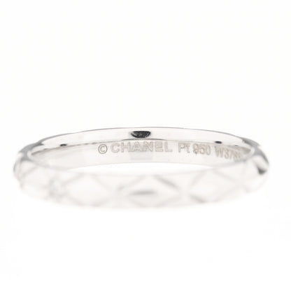 Chanel Platinum Diamond Small Matelasse Ring 48 4.5 6 of 7
