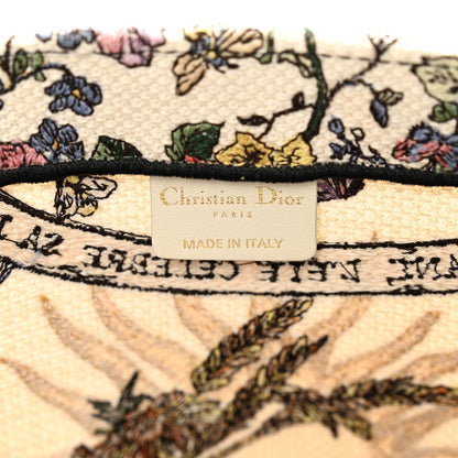 Christian Dior Canvas Embroidered Medium 4 Saisons Hiver Soleil Book Tote Lilac Multicolor 5 of 9